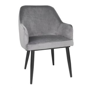 Bolero Lia Velvet Chairs Grey Padded Dining Seating Set Of 2 810x580mm