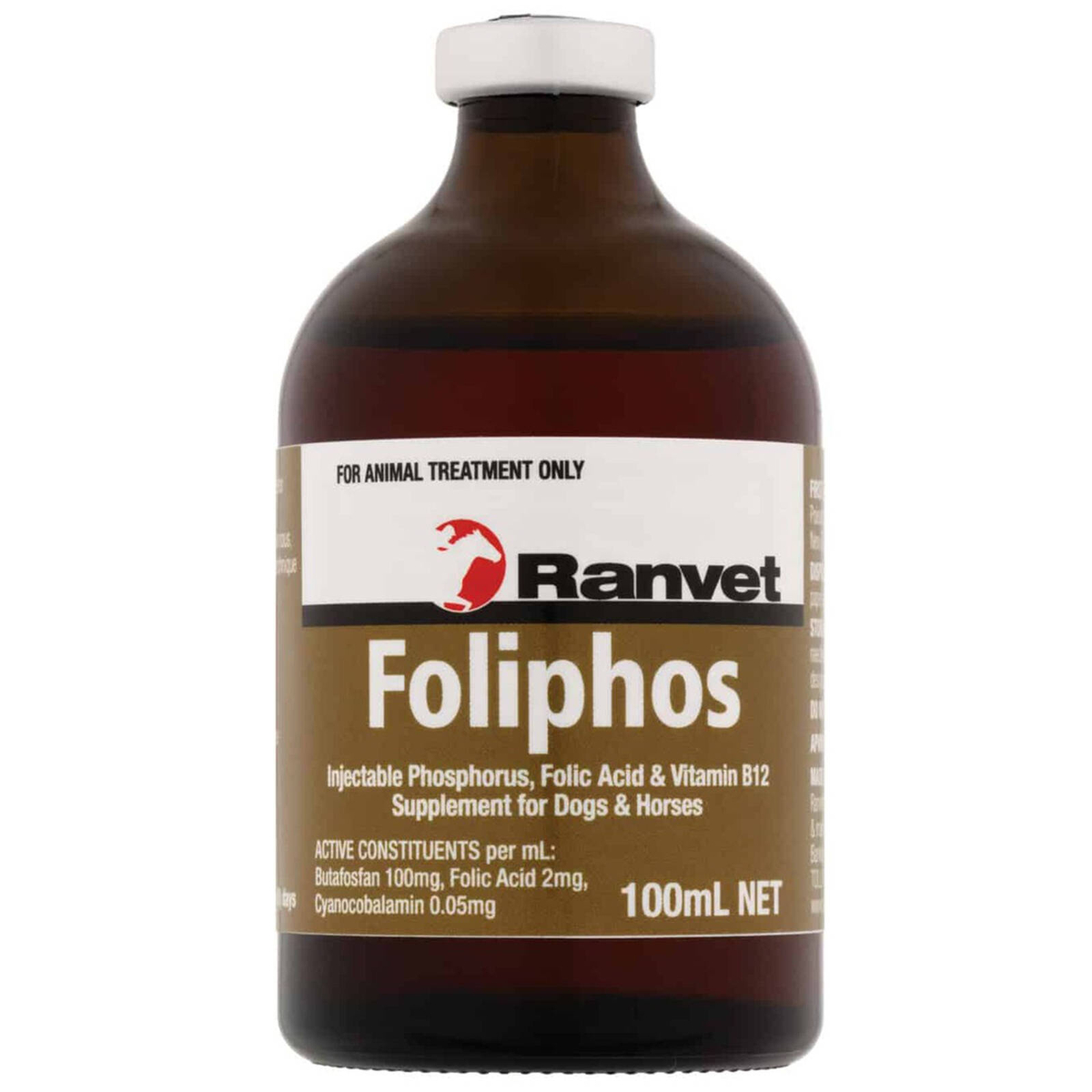 Ranvet Foliphos Dogs & Horses Folic Acid & Vitamin B12 Supplement 100ml ...