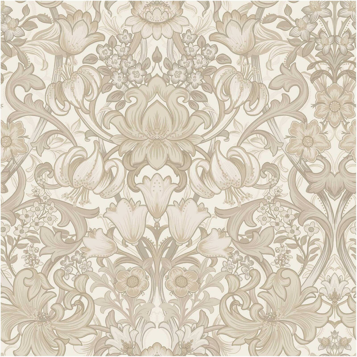 Damask Floral Neutral, Wallpaper 10.05m x 53cm Wallpaper Boutique ...