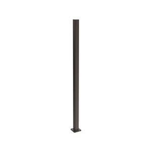 ProtectorAl 50 x 50 x 1000mm Black Aluminium Flanged Garden Fence Post With Cap