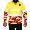 NRL Broncos 'Camo' Hi-Vis L/S Cotton Drill Shirt - Large