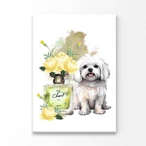 Yellow Perfume, Dog Print 100% Australian Made 100 x 150cm (Acrylic)