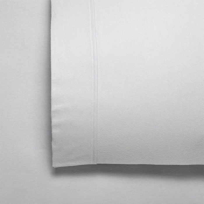Bianca Fletcher 170gsm Cotton  Flannelette Sheet Set Silver - King Bed