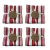 4x3pc Cdsi Eleanor Tea Towel Striped Recycled Cotton Set Red 50x70cm