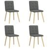 vidaXL Button-Tufted Dining Chairs 4 pcs Dark Grey Fabric Wooden Legs 45 x 54 x 86 cm
