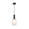 Telbix Aosta Contemporary Pendant Hanging Lamp Light Metal Glass Black Frost Matte Frosted