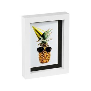 Nicola Spring 5" X 7" White 3d Box Photo Frame - 4" X 6" Mount