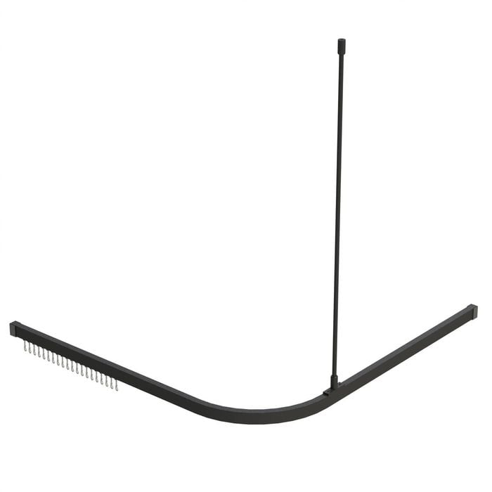 Emro 1600 x 1600mm Black Matte Shower Track