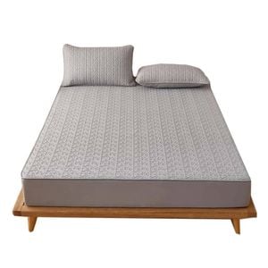 Anycozy Mattress Cover Gray 120x200cm Pure Cotton Soft Quilted Bed Sheet Anti-bacterial Protector Cover