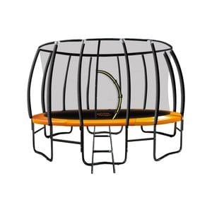 Kahuna Trampoline 12 Ft Round Outdoor Kids With Safety Enclosure Net - Orange