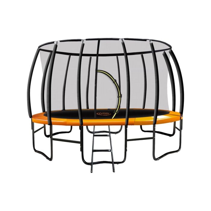 Kahuna Trampoline 12 Ft Round Outdoor Kids With Safety Enclosure Net - Orange