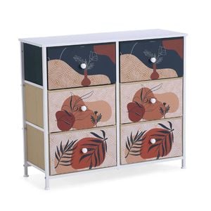 Bellos Living 6 Drawer Chest Flower Design Fabric Drawers