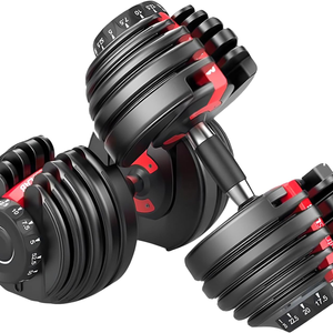 Fitnesslab 48kg Adjustable Dumbbells Dumbbell Set Weight Dumbbells Plates 2x24kg