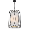 Telbix Dover Contemporary Pendant Hanging Lamp Light Metal Fabric Black Textured