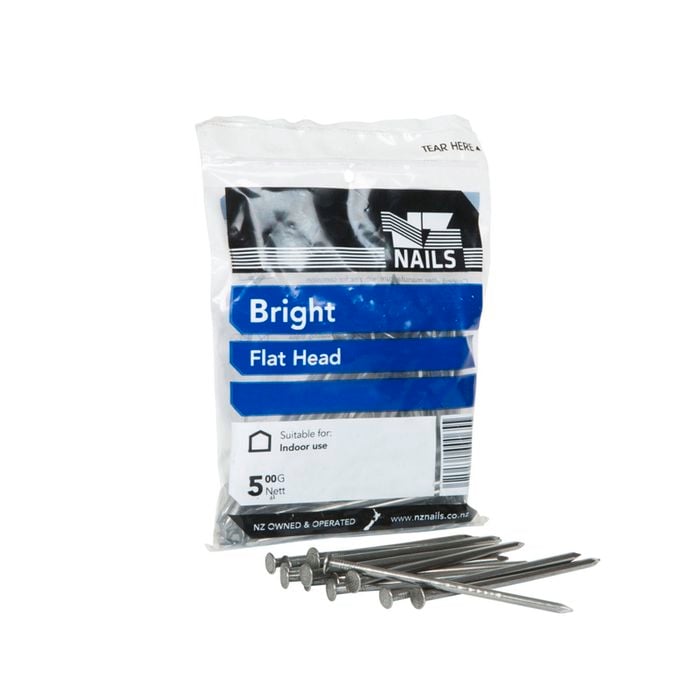 NZ Nails 40 x 2mm 500g Flat Head Bright Steel Nail