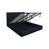 Foret Bed Frame King Gas Lift Storage Base Bedroom Furniture Fabric Black