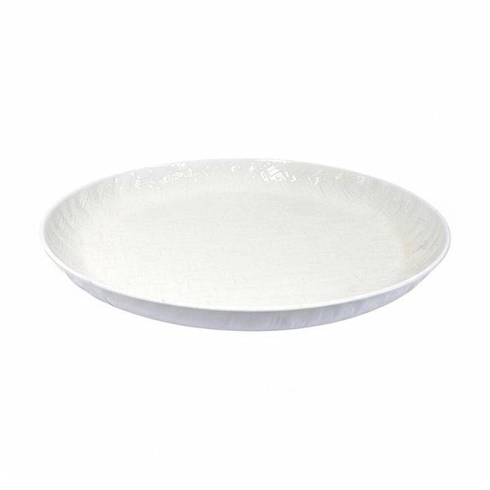 SS Collective White Bamboo Pressed Tin Large Service Platter Serveware 41cm