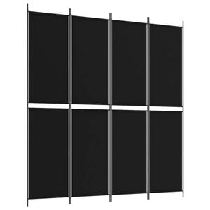 vidaXL 4-Panel Room Divider Black Fabric Privacy Screen Room Separator Folding