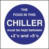Vogue Food In This Chiller Sign Self Adhesive 100 X 100mm Commercial Kitchen Safety Notice