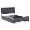 Bellos Living Grey Fabric Bed with Storage Bedhead, Charging Station and 4 Drawers Double