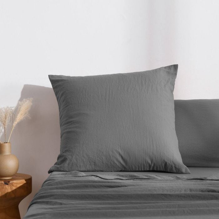 Dreamaker Superfine Washed Microfibre Euro 65 X 65cm - Charcoal