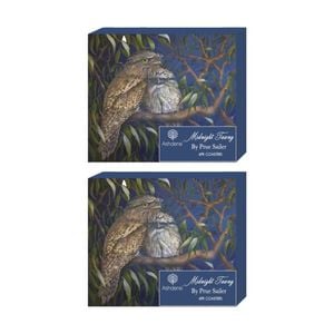 2x 6pc Ashdene Midnight Tawny Coaster Serveware Set Frogmouth Bird Animal Art