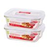 2PK Locknlock 630ml Euro Rectangular Borosilicate Glass Food Container Clear