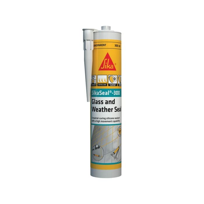 Sika 300ml Sikaseal 300 Glass And Weather Seal Silicone Sealant - Transparent