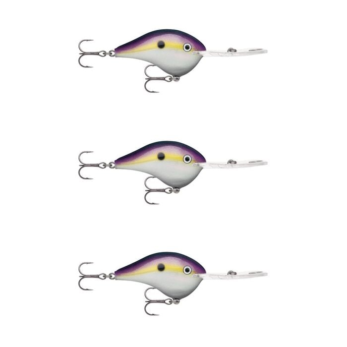 3x Rapala Dives to 20ft Crankbait Lures with Deep Diving Metal Disc - Big Shad