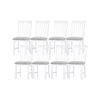 Laelia Dining Chair Set of 8 Solid Acacia Timber Wood Coastal Furniture - White