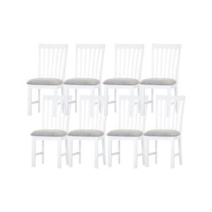 Laelia Dining Chair Set of 8 Solid Acacia Timber Wood Coastal Furniture - White