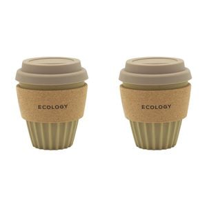 2pk Ecology Wander Coffee Tumbler Carry Cup 300ml Ochre