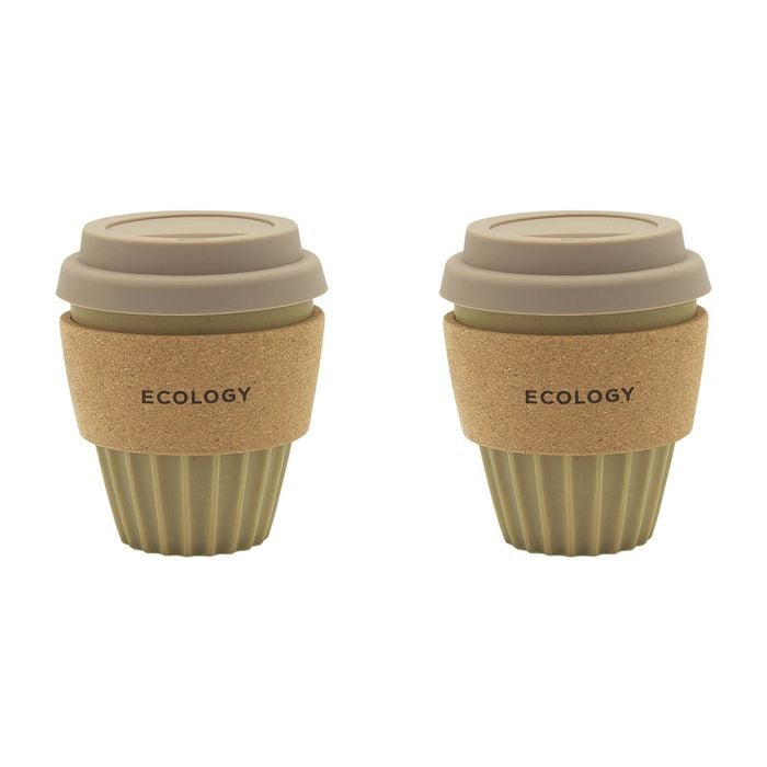 2pk Ecology Wander Coffee Tumbler Carry Cup 300ml Ochre
