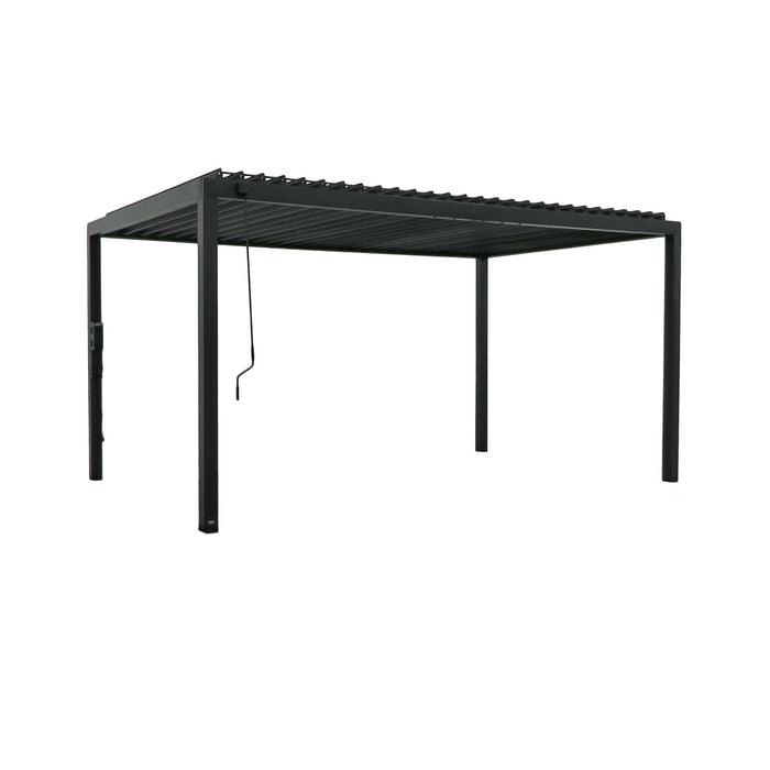 Backyard Discovery 4.9 x 3m Sarasota Galvanised Steel Louvered Pergola with Adjustable Sunshade Roof And PowerPort