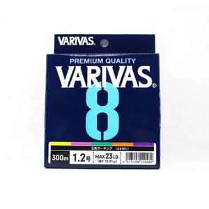 Varivas 8 PE x8 Braid 300m Multi Colour Fishing Line 23lb (PE 1.2)