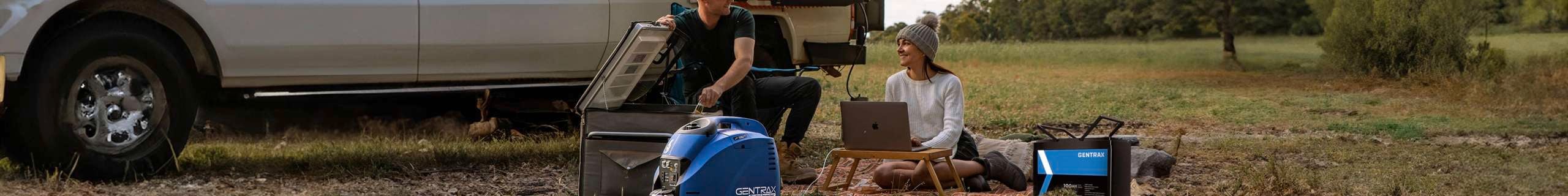 Outdoor camping with Gentrax in shot for header image