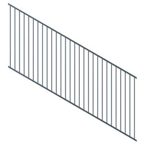 ProtectorAl 1201-2400W x 1200H Raked 16-30º Deep Ocean Flat Top Pool Fence Panel