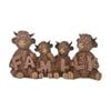 Gibson Gifts Hughie Highland Cow Family Brown Resin Figurine Ornament