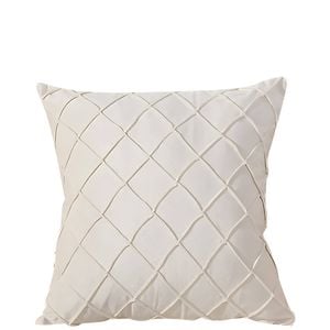 Anyhouz Pillowcase White Diamond Lattice Embroidered Decorative Cushion Cover