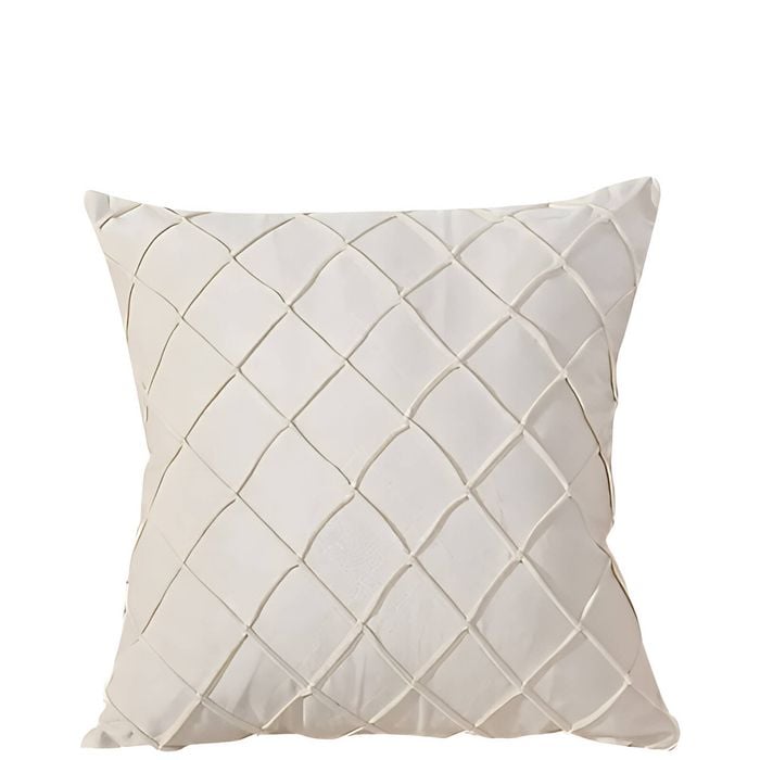 Anyhouz Pillowcase White Diamond Lattice Embroidered Decorative Cushion Cover