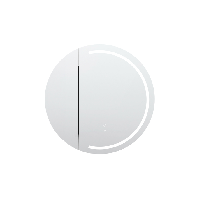 Attica 800mm Matte White Rolo Oval LED Shaving Cabinet With Powerpoint