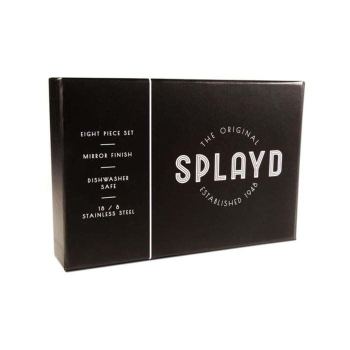 Splayd Black Label Stainless Steel 8 Piece Cutlery Box Set Mirror