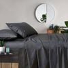 Gioia Casa Vintage Washed 100% Cotton Soft Breathable Sheet Set - Charcoal - Double