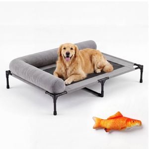 Advwin Elevated Dog Bed Heavy Duty Bolstered Large Pet Raised couch Sofa