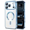 For Apple iPhone 18 Pro /17 Pro MagSafe Magnetic Case with HaloLock Shockproof Protective Electroplating Clear Cover (Blue)