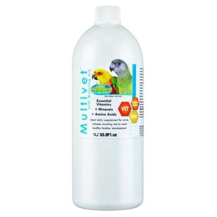 Vetafarm Multivet Liquid Vitamin Mineral Supplement Pet Bird 1l