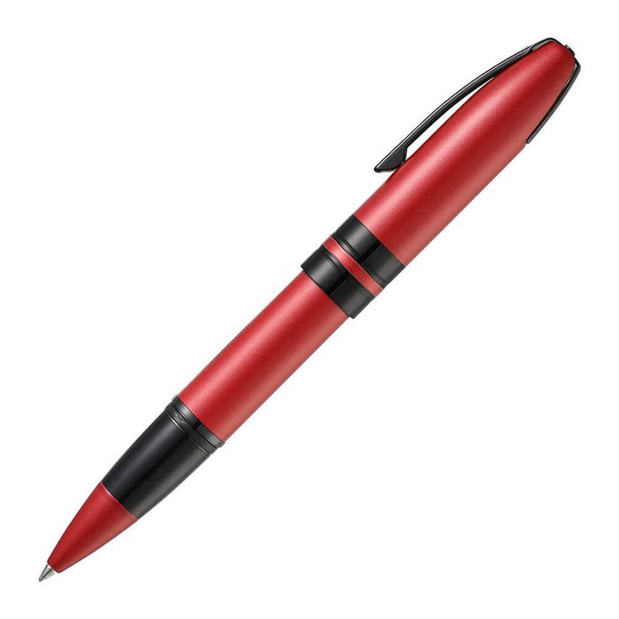 Icon Rollerball Pen w/ Glossy Black PVD Trim (Metallic Red)