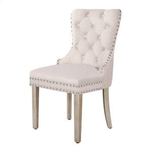 ALFORDSON 2x Dining Chairs Tufted Fabric Beige