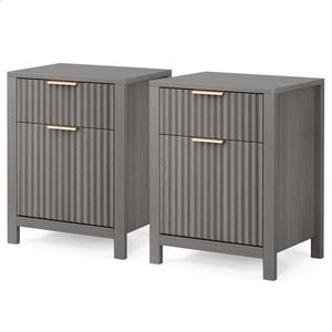 ALFORDSON Set of 2 Bedside Table Grey