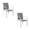 Oro 2pc Set Aluminium Outdoor Dining Chair White